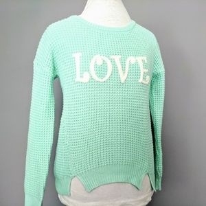 Sugar Girls Rush Mint "LOVE" Sweater